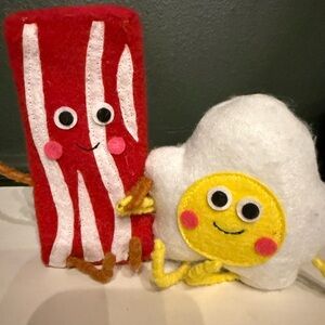 Plush Bacon and Egg Toy Set